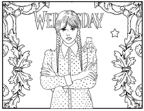 Wednesday Coloring pages for kids (Free。